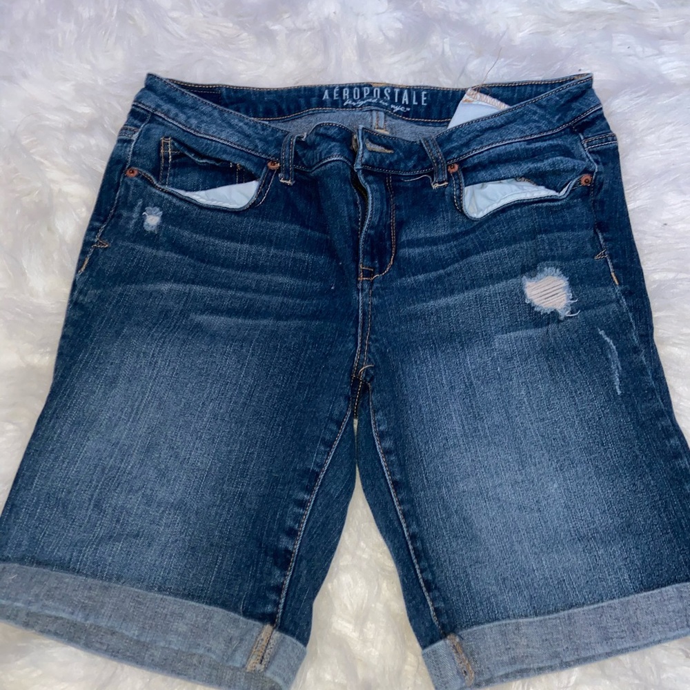 Long jeans shorts